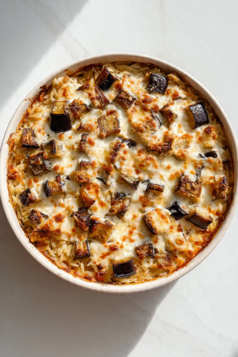 Baked Orzo With Eggplant And Mozzarella