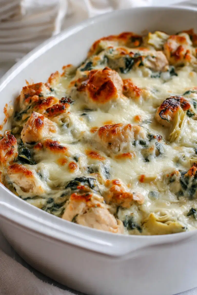 Spinach Artichoke Chicken Casserole (Keto)