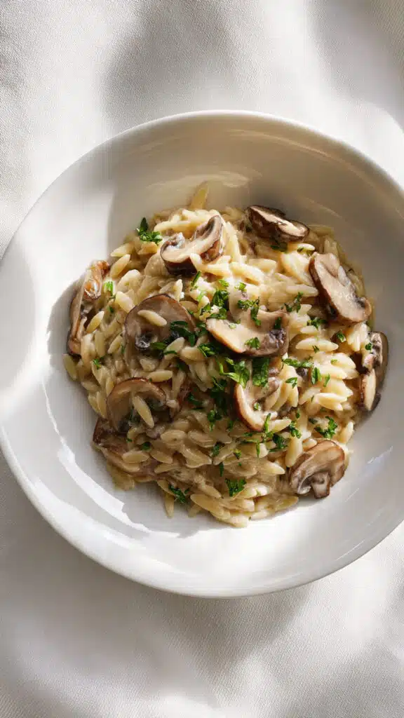 Mushroom Orzo