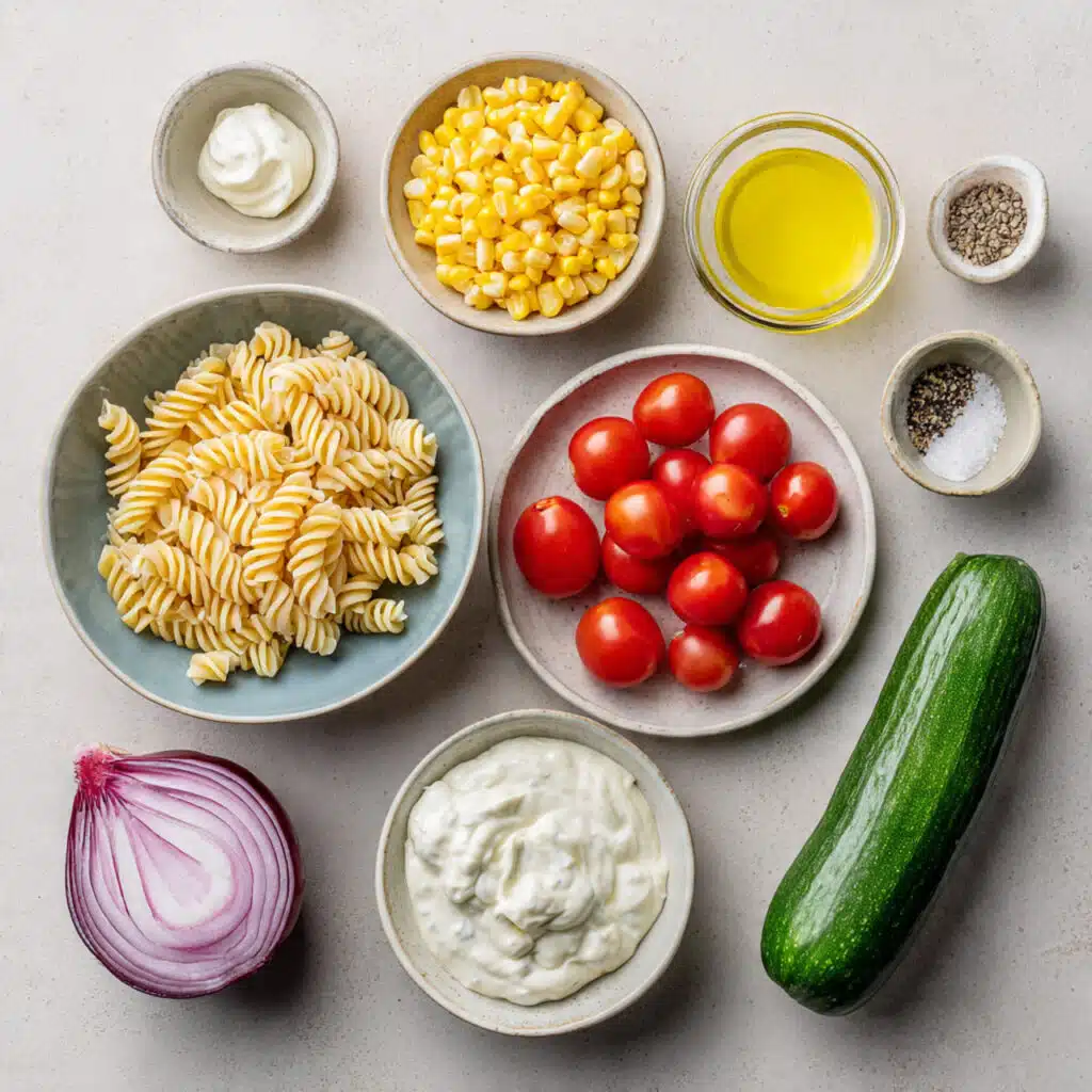 Corn pasta salad