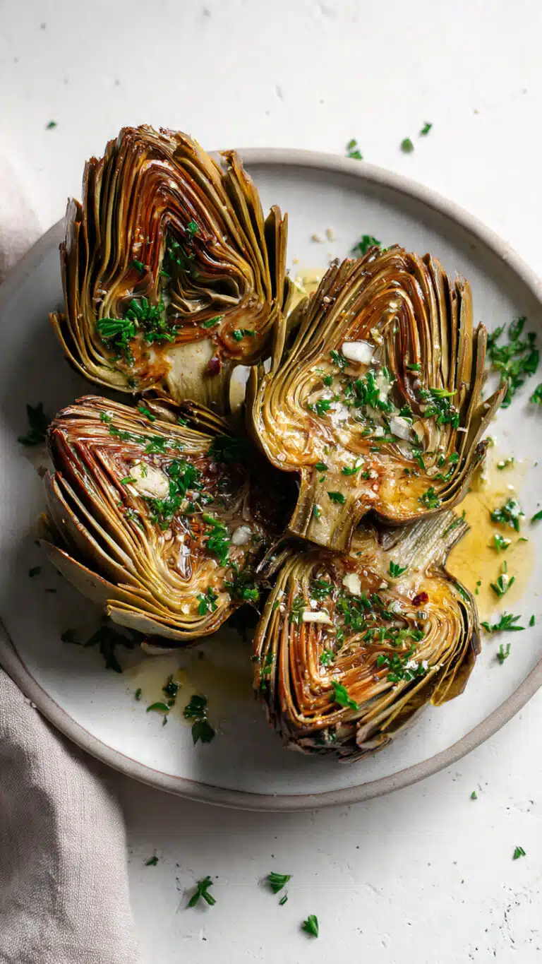 Roasted Artichokes with Garlic Butter
