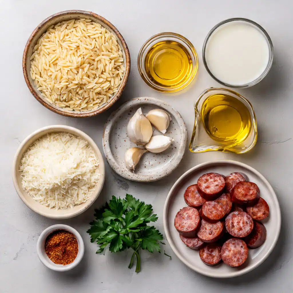 Hot Honey Cajun Sausage Orzo