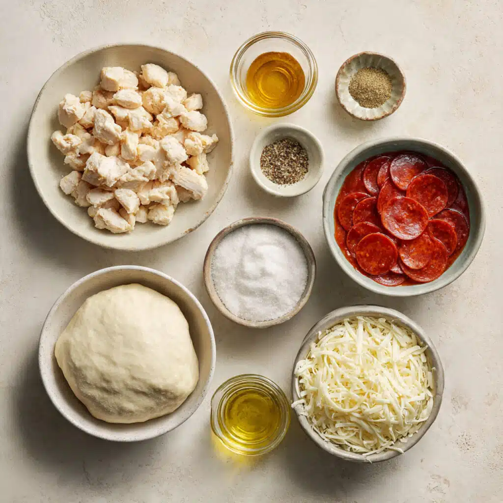 Cheesy Chicken & Pepperoni Pizza Pockets