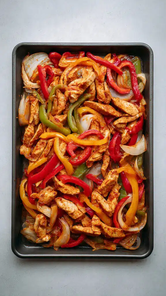 chicken fajita tray bake