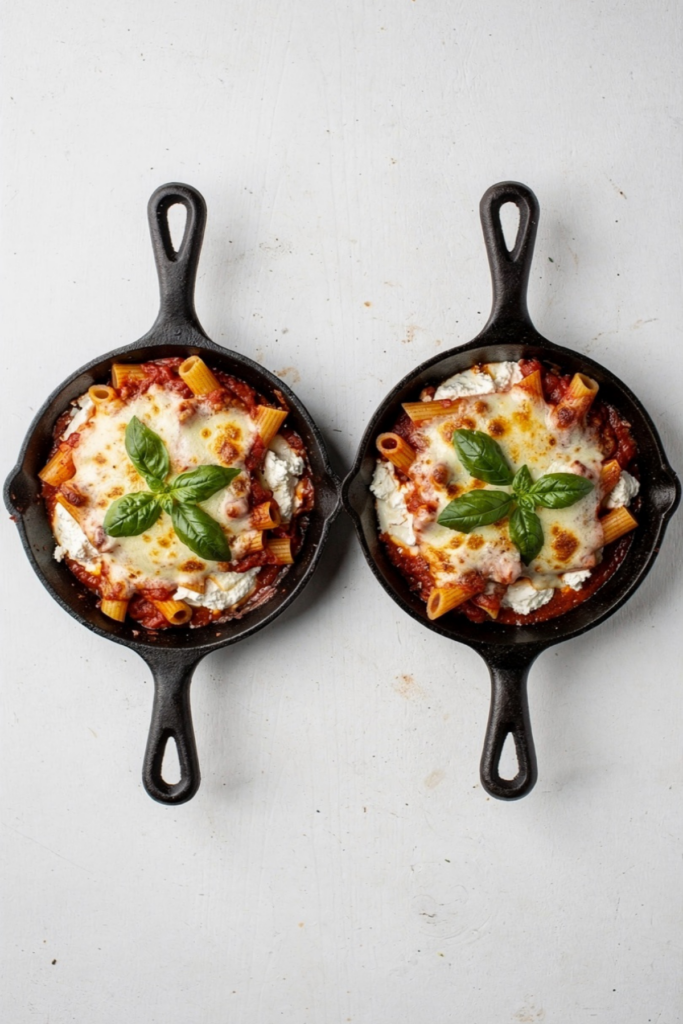 Baked Ziti for Two (Mini Skillets)