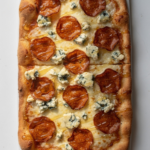 Crispy Pepperoni and Blue Cheese Flatbread with Honey Drizzle