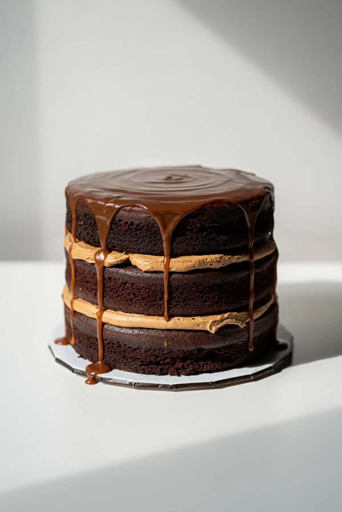 Chocolate Fudge Cake with Salted Caramel Buttercream, Salted Caramel and Dark Chocolate