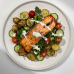 Roasted Salmon & Potato Salad with Kefir Dressing